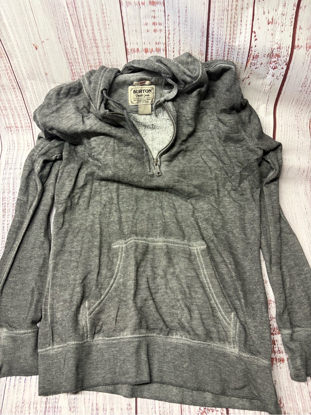 Burton women’s Gray Half-Zip Hooded Pullover